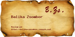 Balika Zsombor névjegykártya